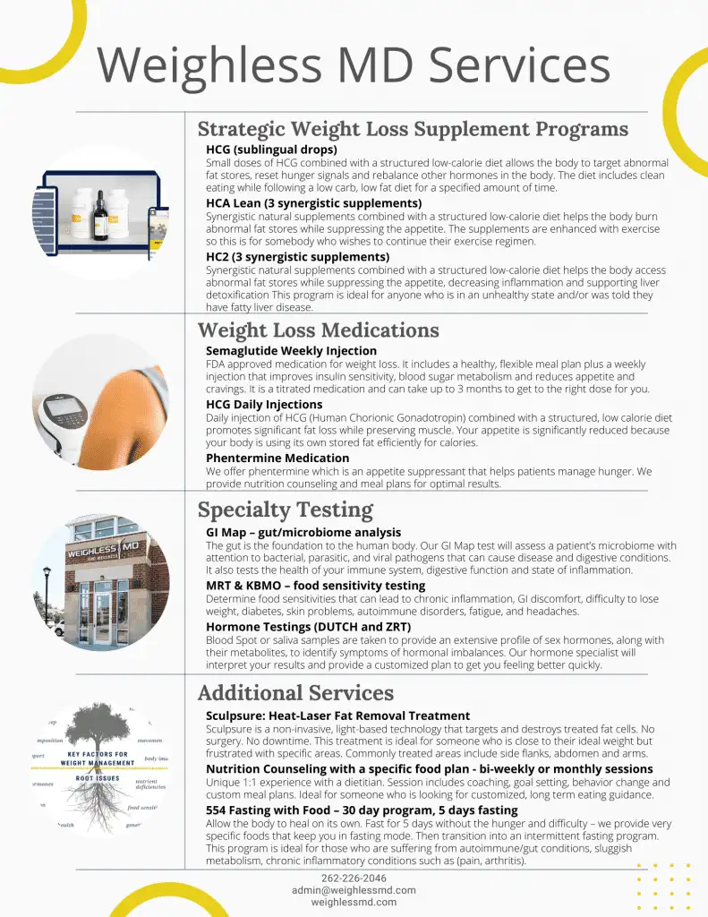 Weight Loss Brookfield WI Services Flyer